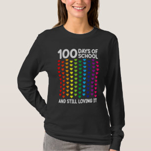 100 Days Of School Heart Teacher Kids Students T-Shirt