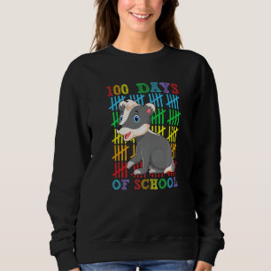 100 Days of School Honey Badger  100th Day School Sweatshirt