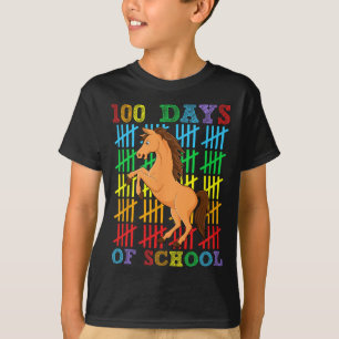 100 Days Of School Horse Lover Boys Girls 100th Da T-Shirt