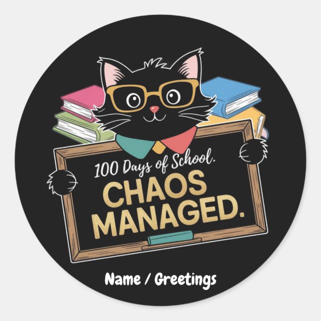 100 Days of School How This Funny Teacher Survived Classic Round Sticker (Front)