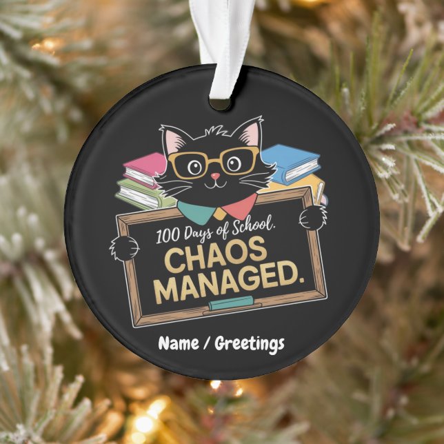 100 Days of School How This Funny Teacher Survived Ornament (Tree)