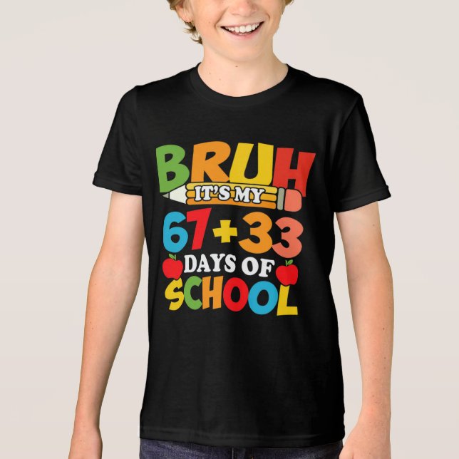 100 Days of School I Survived 6733 Tri-Blend Shirt (Front)