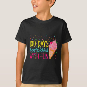 100 Days Of School Ice Cream Kindergarten Girls 10 T-Shirt