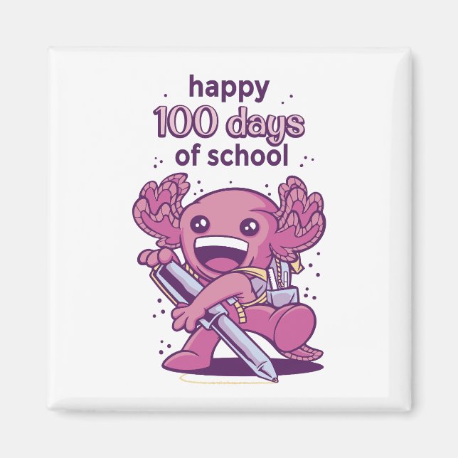 100 days of school invitation magnet (Front)