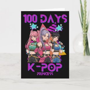 100 Days Of School K Pop 100 Days Stronger Kids K- Card
