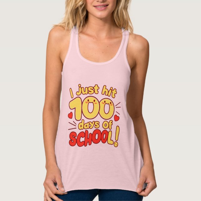 100 Days of School Kawaii Style Design  Singlet (Front)