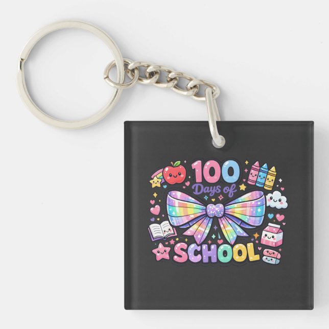100 Days Of School  Key Ring (Front)