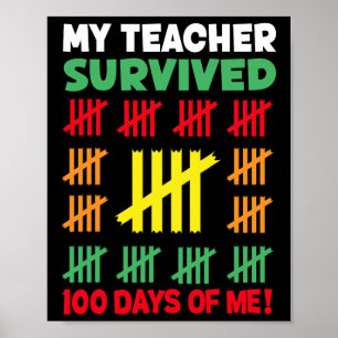 100 Days Of School Kids 100th Day Of School Costum Poster