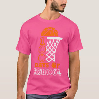 100 Days Of School Kids Basketball 100Th Day Of Sc T-Shirt
