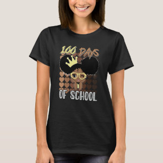 100 Days Of School Kids Girl Black African America T-Shirt