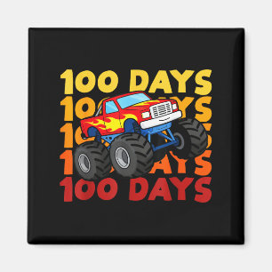 100 Days Of School Kids Monster Truck Boys And Gir Magnet