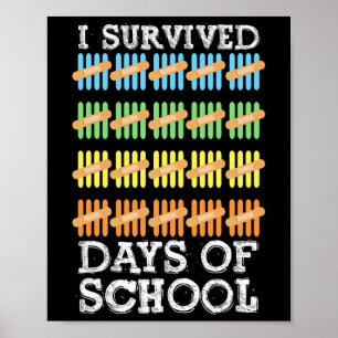 100 Days Of School Kids  Poster