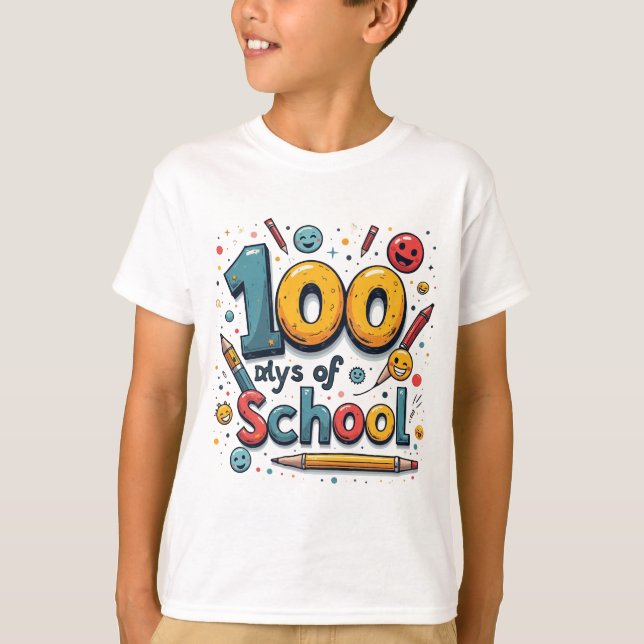 100 Days Of School Kids t shirt design  (Front)