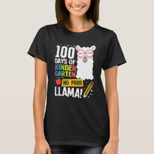 100 Days Of School Kindergarten Llama Girl Boy No T-Shirt