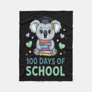 100 Days Of School Koala Student Teacher Fleece Blanket