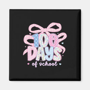 100 Days Of School Lace Coquette Bow Girl Women Te Magnet