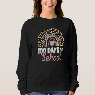 100 Days Of School Leopard 100th Day Of School Boy Sweatshirt