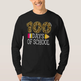 100 Days Of School Leopard Happy 100th Day Of Scho T-Shirt