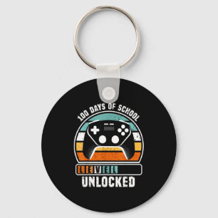 100 Days Of School Level Unlocked Funny Gamers Boy Key Ring