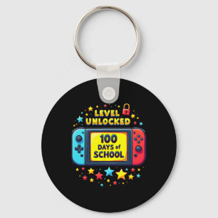 100 Days Of School Level Unlocked Gamer Boys Video Key Ring