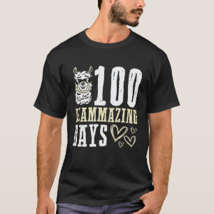 100 Days Of School Llama Pun 100th Day Premium T-Shirt