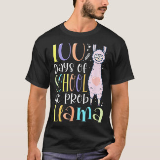 100 Days Of School Llama Unicorn 100 Days Of Schoo T-Shirt
