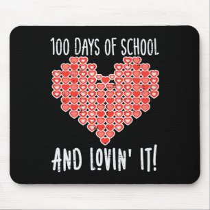 100 Days Of School Lovin It Hearts Valentines Day  Mouse Pad