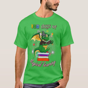 100 Days Of School Magical Learning Book Dragon Te T-Shirt