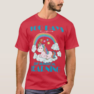 100 Days of School magical Unicorn Girls Teacher 1 T-Shirt