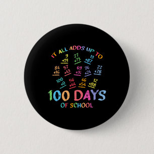 100 Days Of School Math Addition 100th Teacher Stu 6 Cm Round Badge