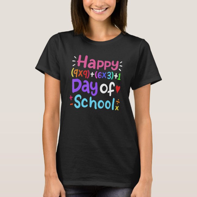 100 Days Of School Math Teacher Student T-Shirt (Front)