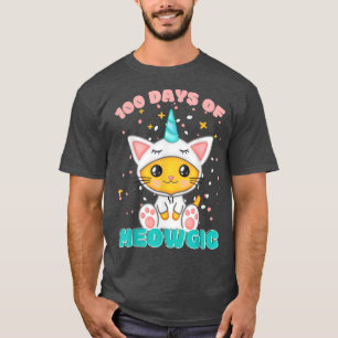 100 Days Of School Meowgic Girl Primary School Tea T-Shirt