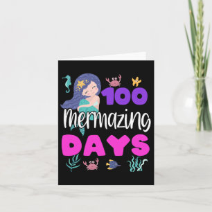 100 Days Of School Mermaid Cute Teacher Student Gi Card