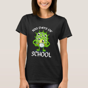 100 Days Of School Monster Face Mask Student Quara T-Shirt