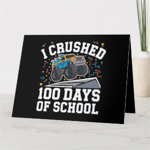 100 Days of School Monster Truck 100th Day School Card