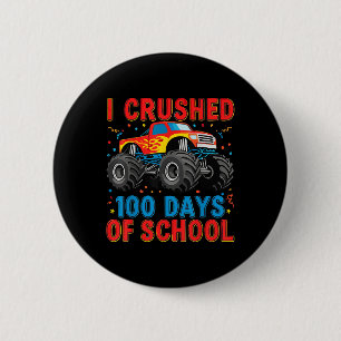 100 Days Of School Monster Truck Boys 100th Day 6 Cm Round Badge