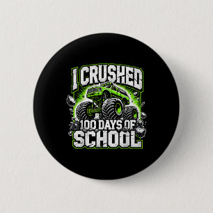 100 Days Of School Monster Truck Boys 100th Day 6 Cm Round Badge