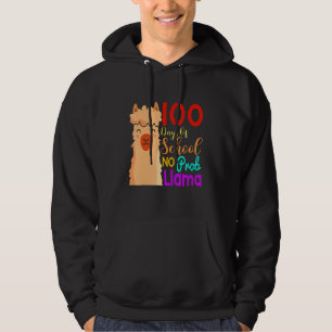 100 Days Of School No Prob Llama Costume Kids Gift Hoodie