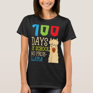 100 Days Of School No Prob Llama Cute Alpaca Stude T-Shirt