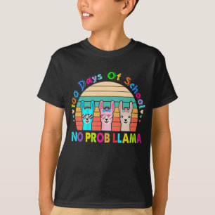 100 Days Of School No Prob-llama Llama Teacher 100 T-Shirt
