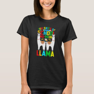 100 Days Of School No Prob-llama Llama Teacher And T-Shirt