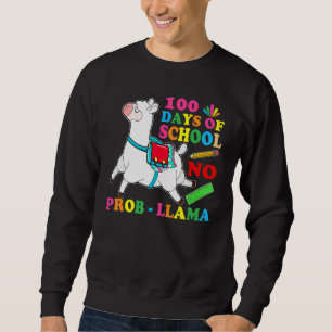 100 Days Of School No Prob Llama Lover Teacher Kid Sweatshirt