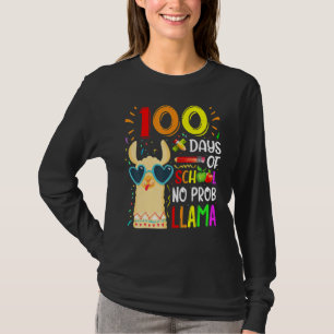 100 Days Of School No Prob Llama Lover Teacher Kid T-Shirt