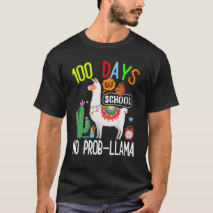 100 Days Of School No Prob Llama Lover Teacher Kid T-Shirt