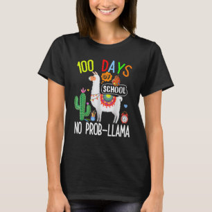 100 Days Of School No Prob Llama Student Teacher 1 T-Shirt