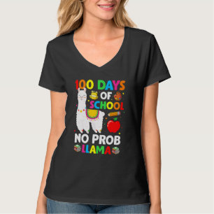 100 Days Of School No Prob Llama Teacher 100th Day T-Shirt