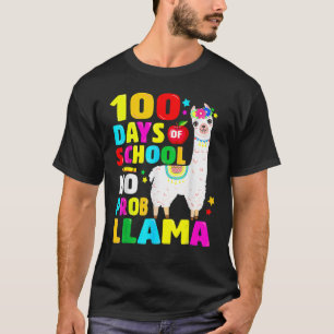 100 Days Of School No Problem Llama Girl 100th Day T-Shirt