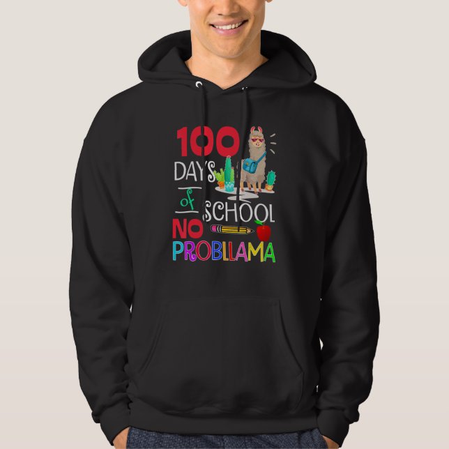 100 Days Of School No Probllama Llama Shirt Llama  (Front)