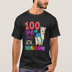 100 Days Of School No Probllama LLama Students And T-Shirt