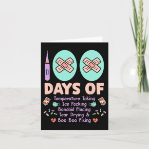 100 Days Of School Nurse Packing Byndaid Healthcar Card